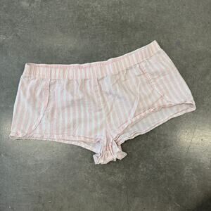 Vintage Y2K Victoria's Secret Pink White Stripe Mini Shorts Lounge Medium